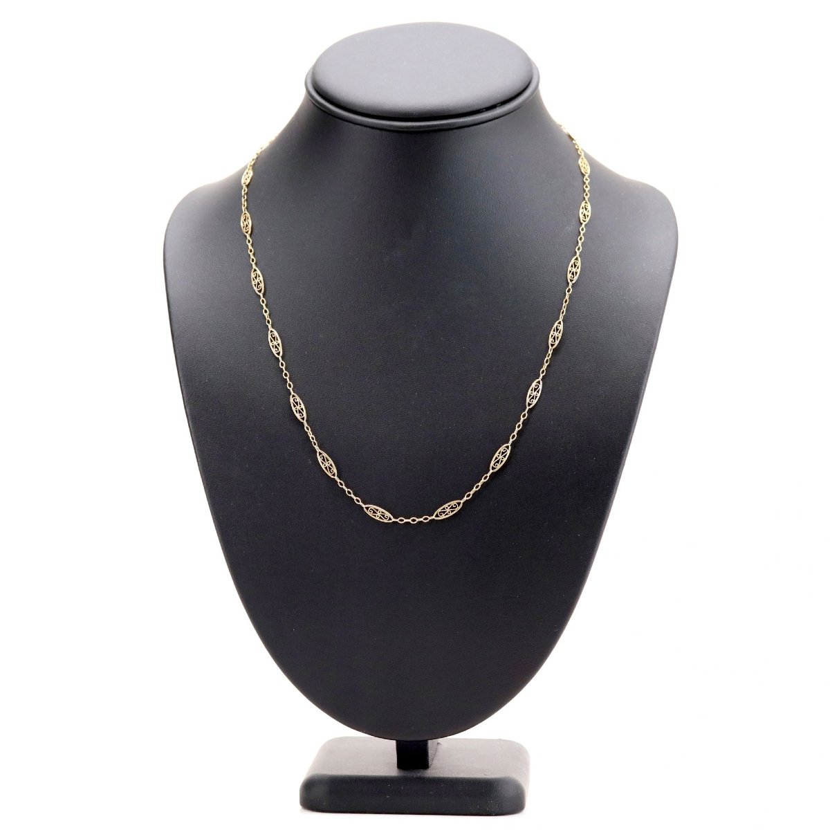 Antique Filigree Yellow Gold Chain-photo-3
