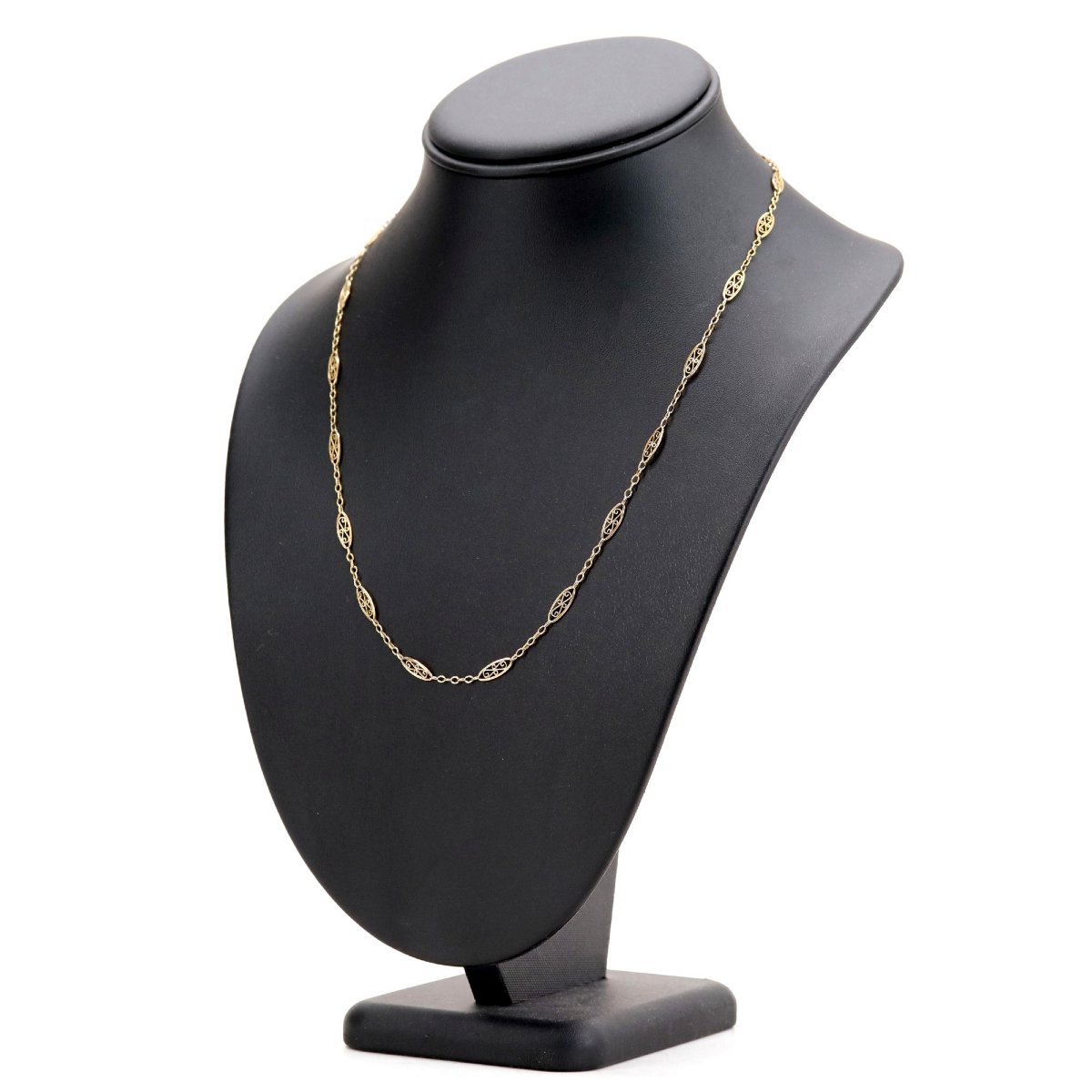 Antique Filigree Yellow Gold Chain-photo-4