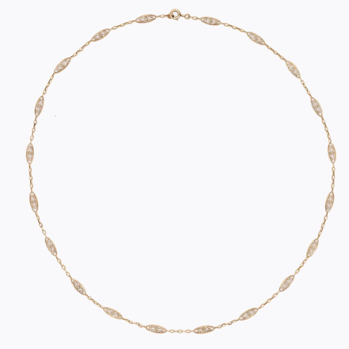 Antique Filigree Yellow Gold Chain-photo-6