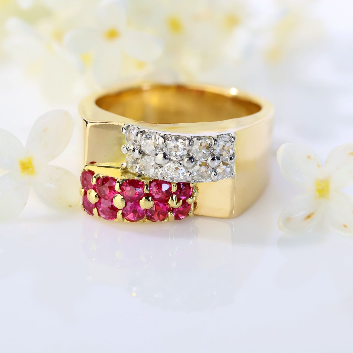 Diamond And Ruby Duo Tank Ring-photo-3