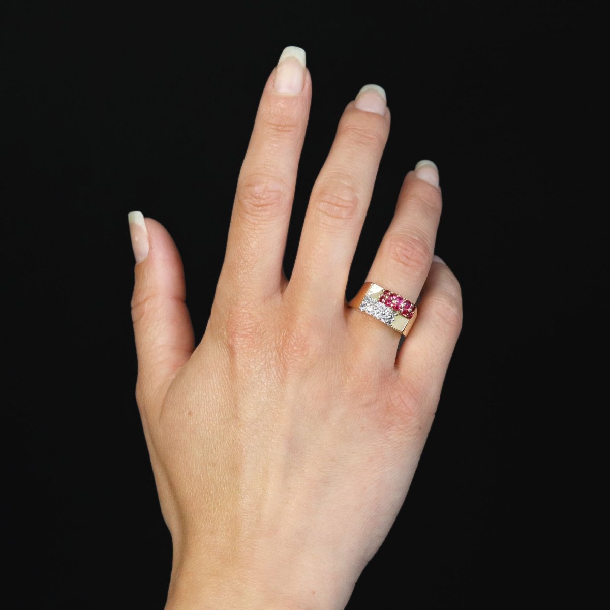 Diamond And Ruby Duo Tank Ring-photo-4