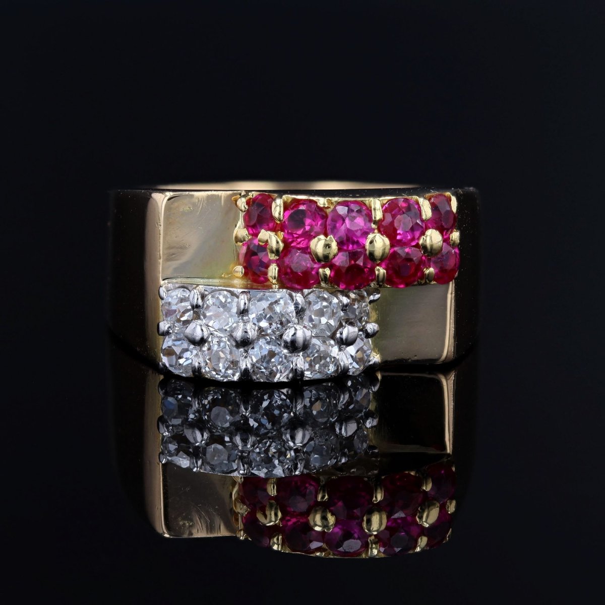 Diamond And Ruby Duo Tank Ring-photo-1