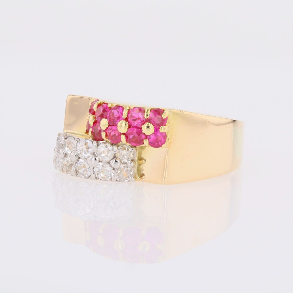 Diamond And Ruby Duo Tank Ring-photo-4