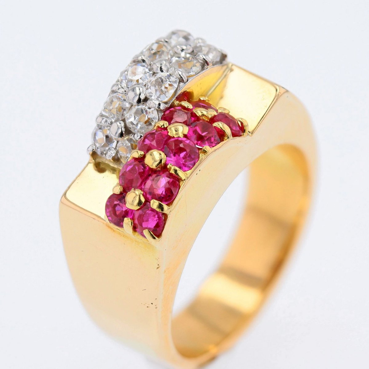 Diamond And Ruby Duo Tank Ring-photo-5