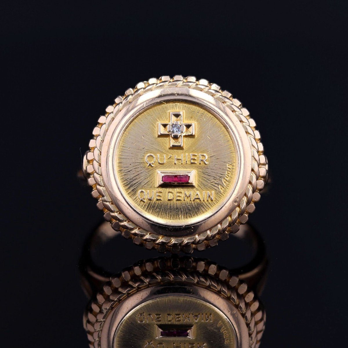 Bague Augis Or + qu'Hier - que Demain-photo-1