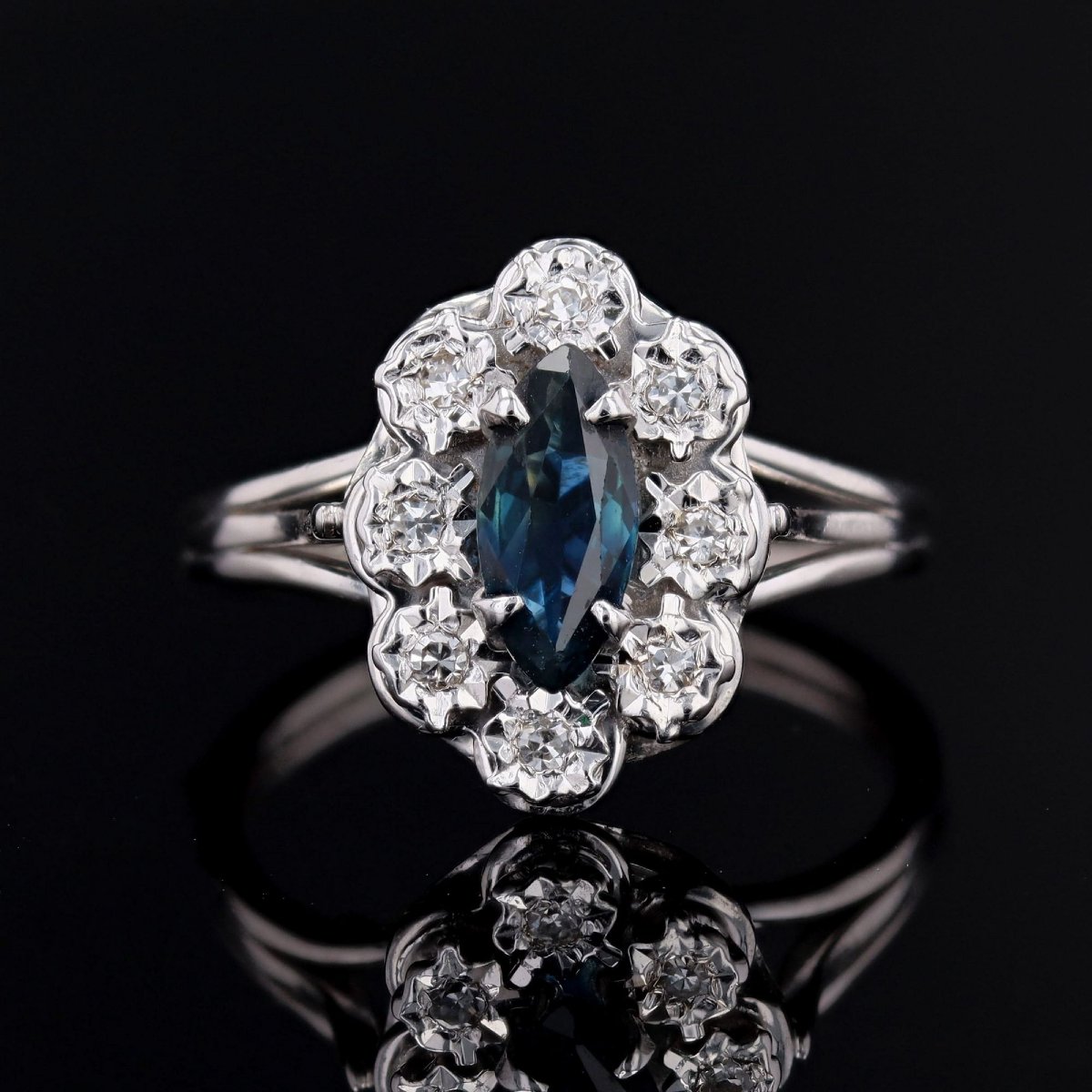 Bague marquise saphir diamants-photo-1