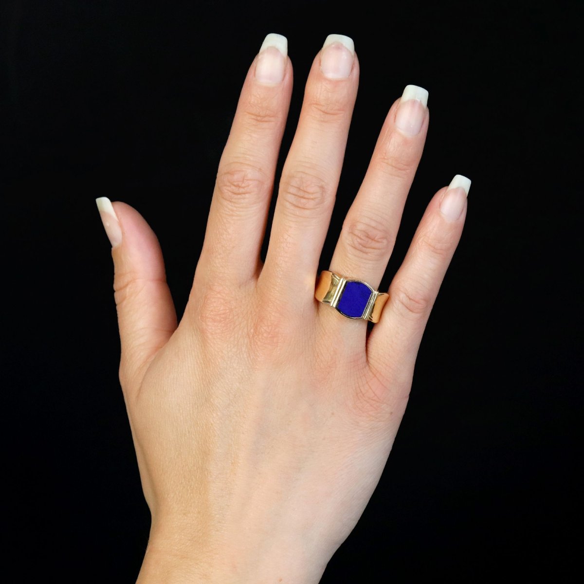 Lapis Lazuli And Gold Signet Ring-photo-2