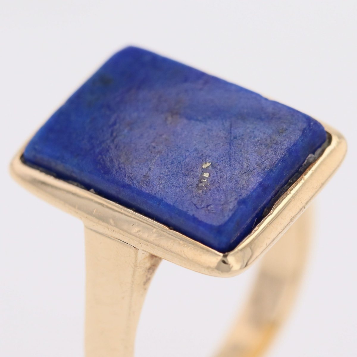 Bague ancienne rectangulaire lapis-lazuli et or-photo-6