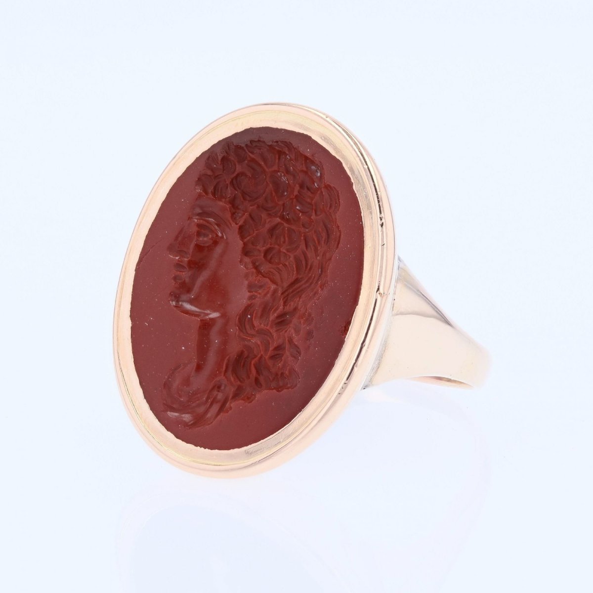 Bague ancienne intaille sur jaspe rouge-photo-5