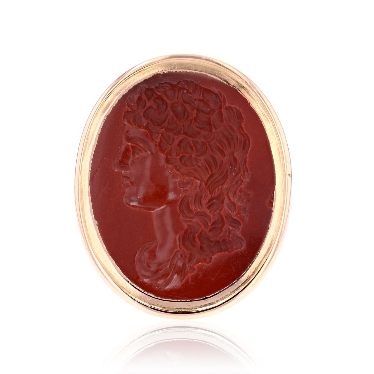Bague ancienne intaille sur jaspe rouge