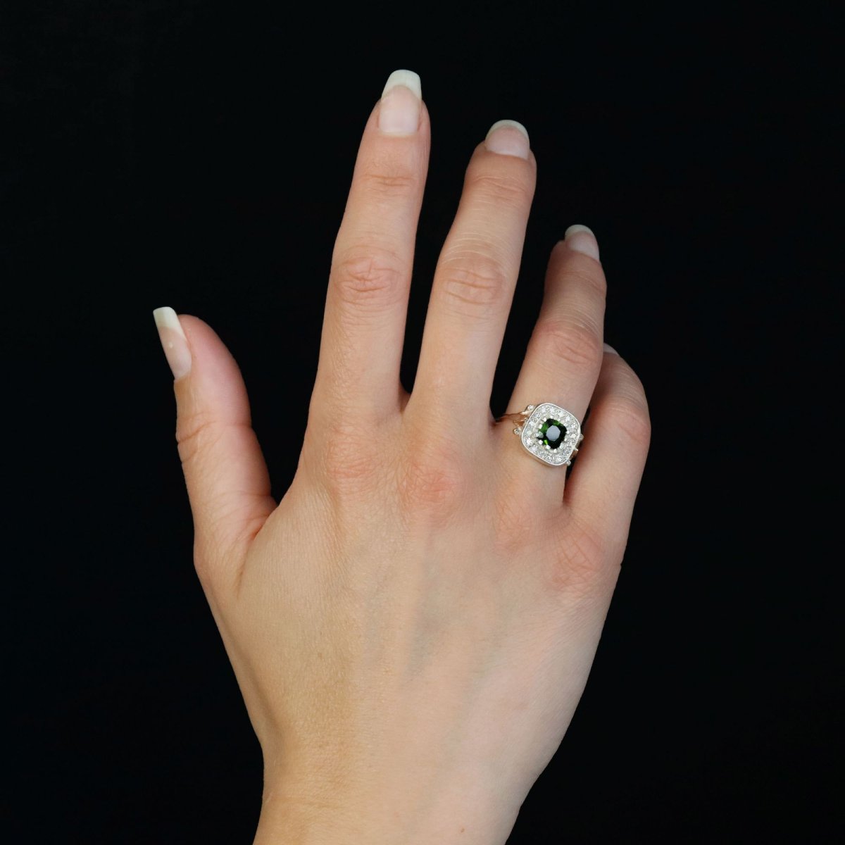 Bague péridot et diamants ancienne-photo-4