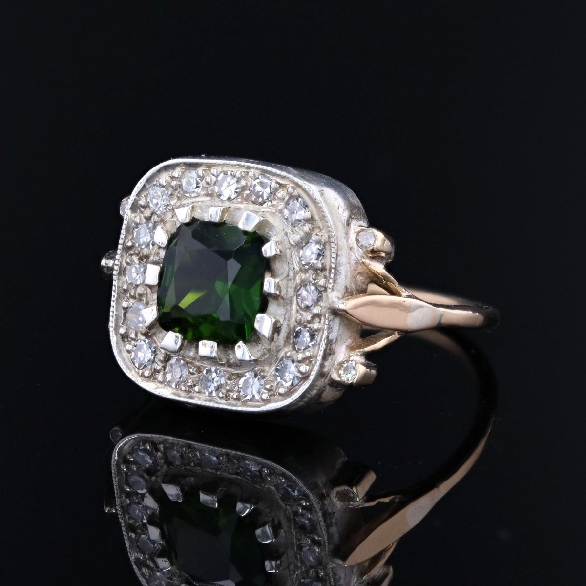 Bague péridot et diamants ancienne-photo-3
