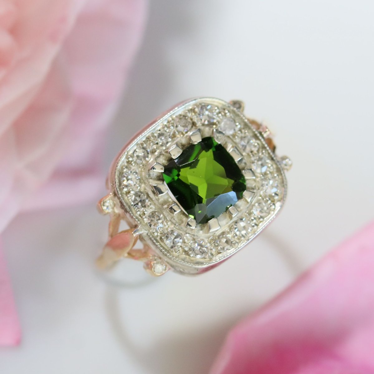 Bague péridot et diamants ancienne-photo-6