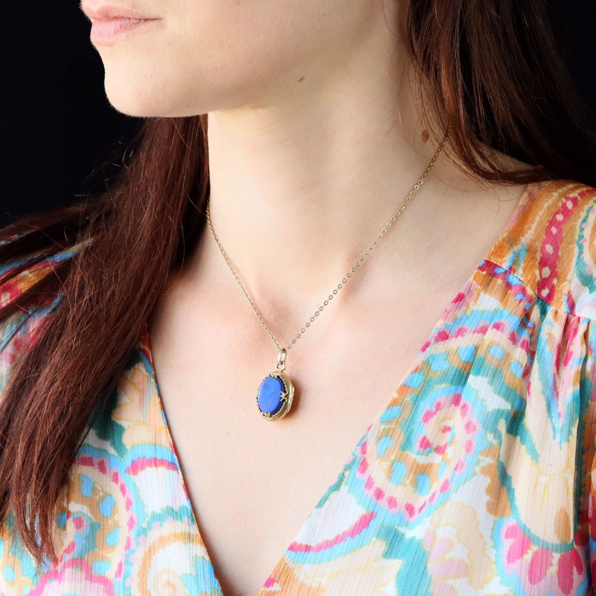Antique Lapis Lazuli Medallion-photo-5