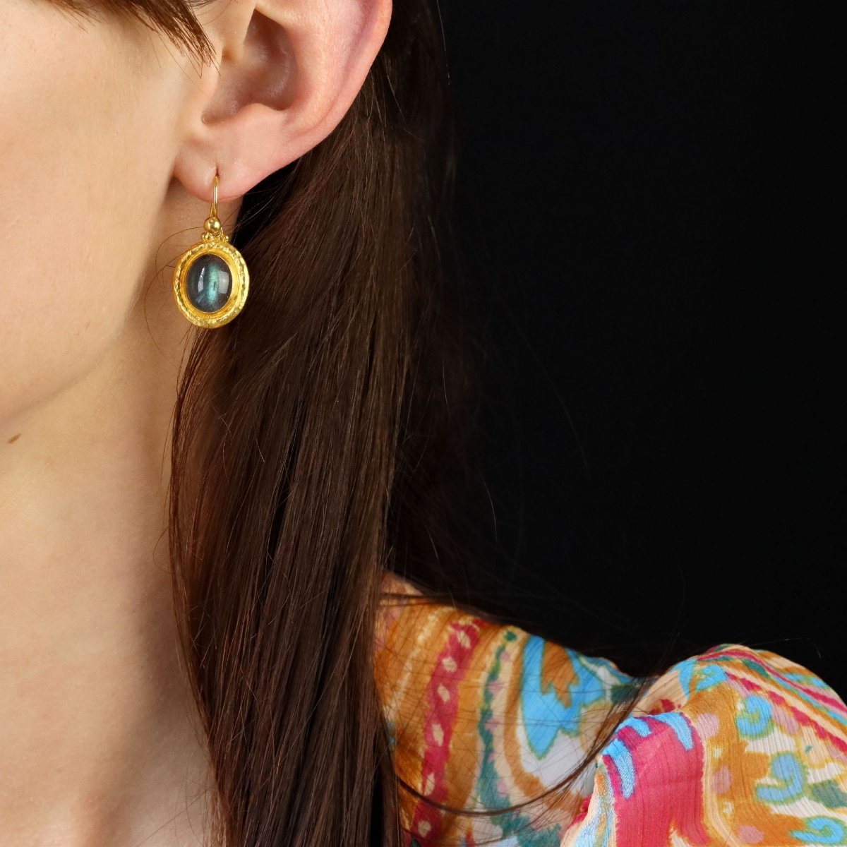 Gurhan Gold And Labradorite Earrings-photo-3