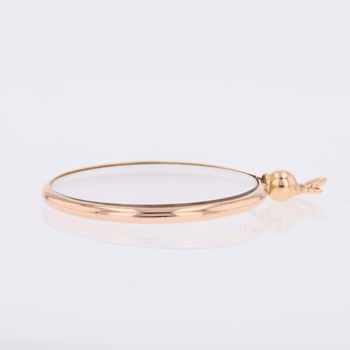 Pendentif rond verre et or rose-photo-4