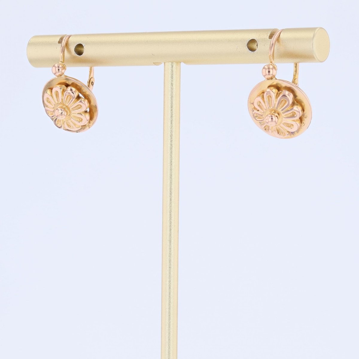 Antique Rose Gold Flower Sleepers-photo-3