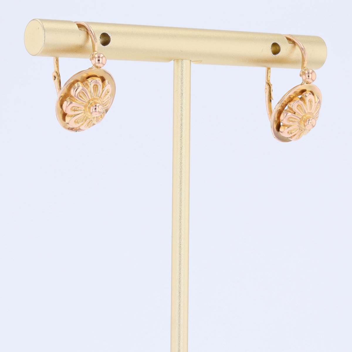 Antique Rose Gold Flower Sleepers-photo-4