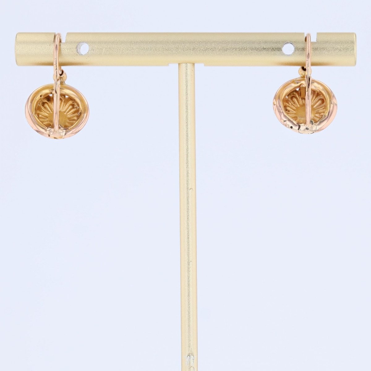 Antique Rose Gold Flower Sleepers-photo-3