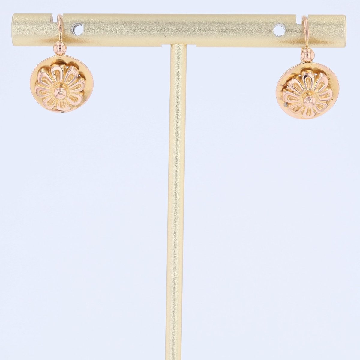 Antique Rose Gold Flower Sleepers-photo-5