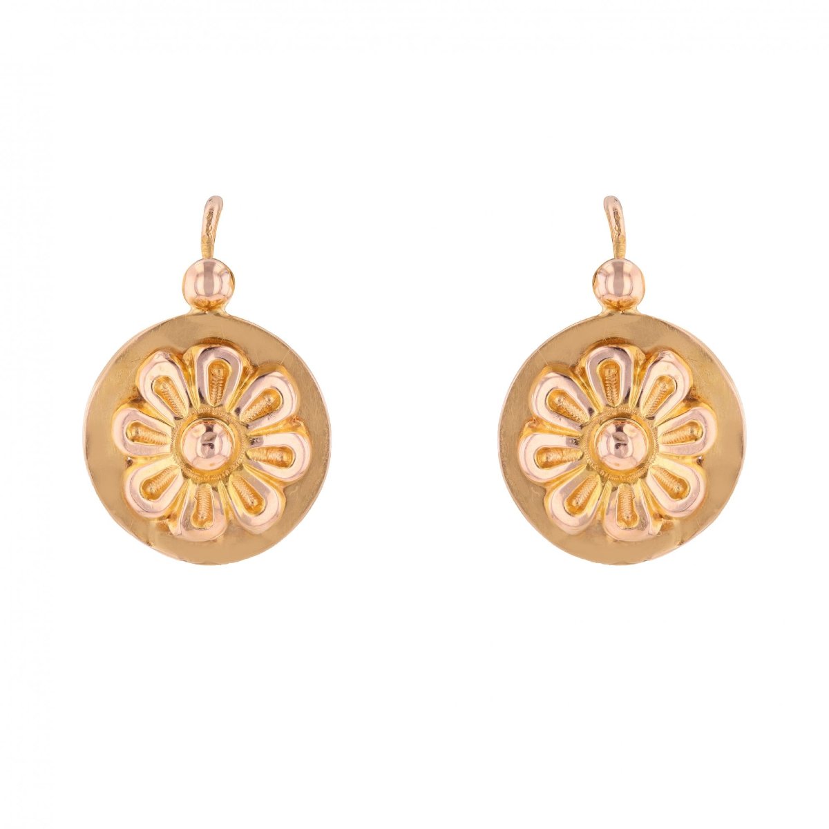 Antique Rose Gold Flower Sleepers