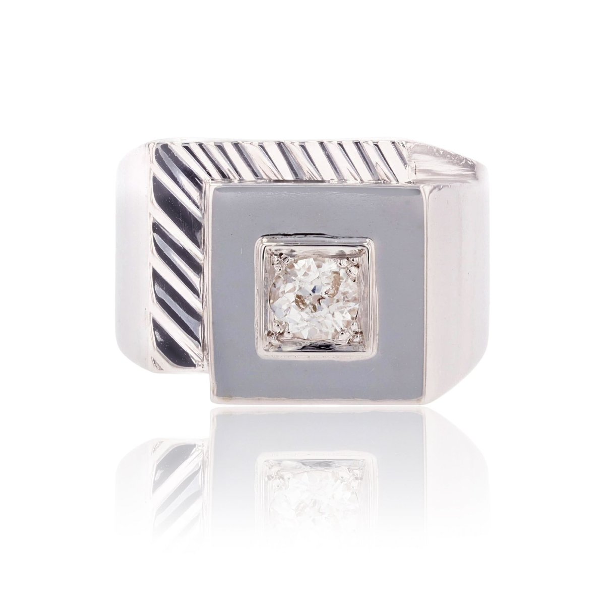 Vintage Platinum Diamond Signet Ring