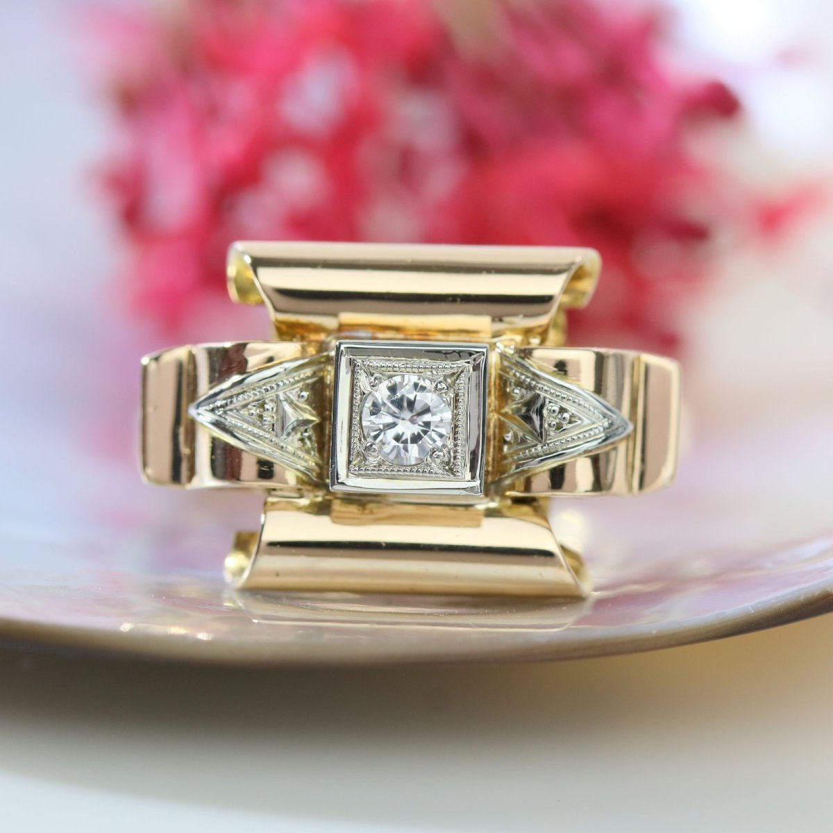 Antique Diamond Tank Ring-photo-3