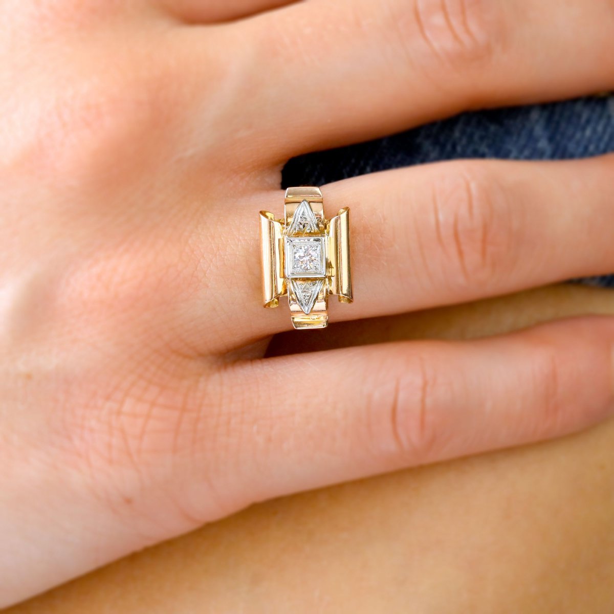 Antique Diamond Tank Ring-photo-2