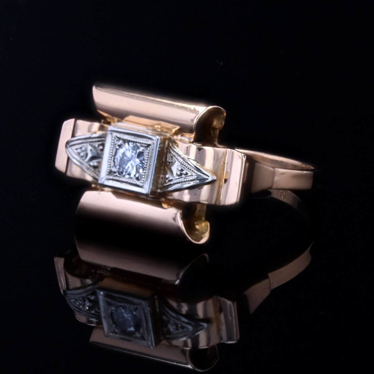 Antique Diamond Tank Ring-photo-3