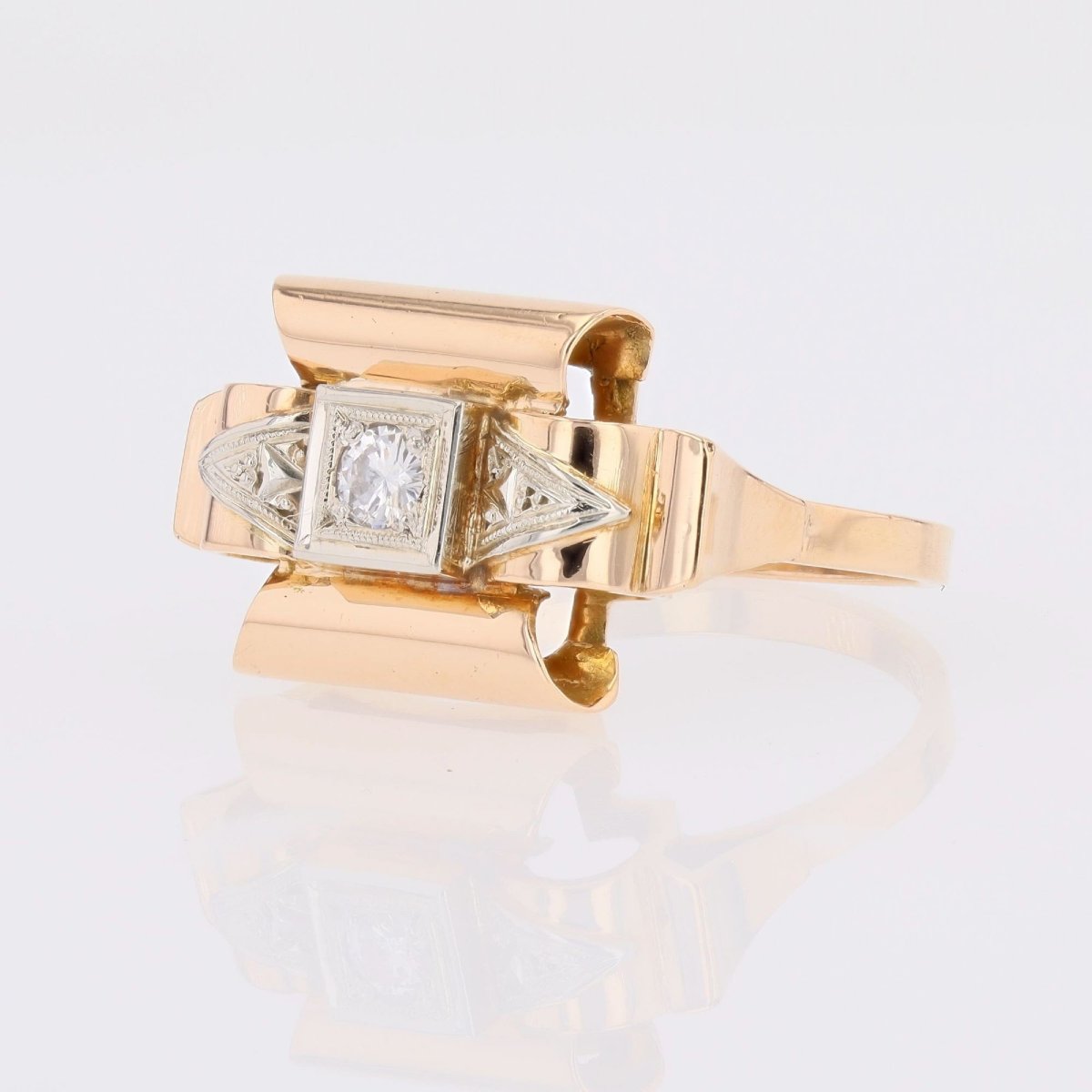 Antique Diamond Tank Ring-photo-4