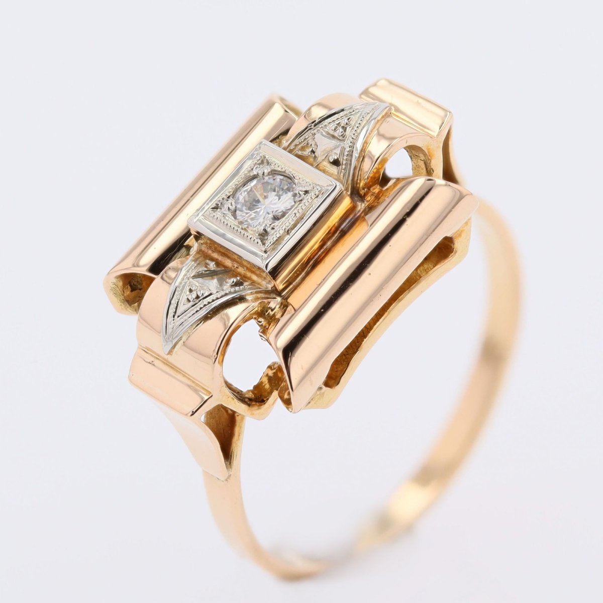 Antique Diamond Tank Ring-photo-6