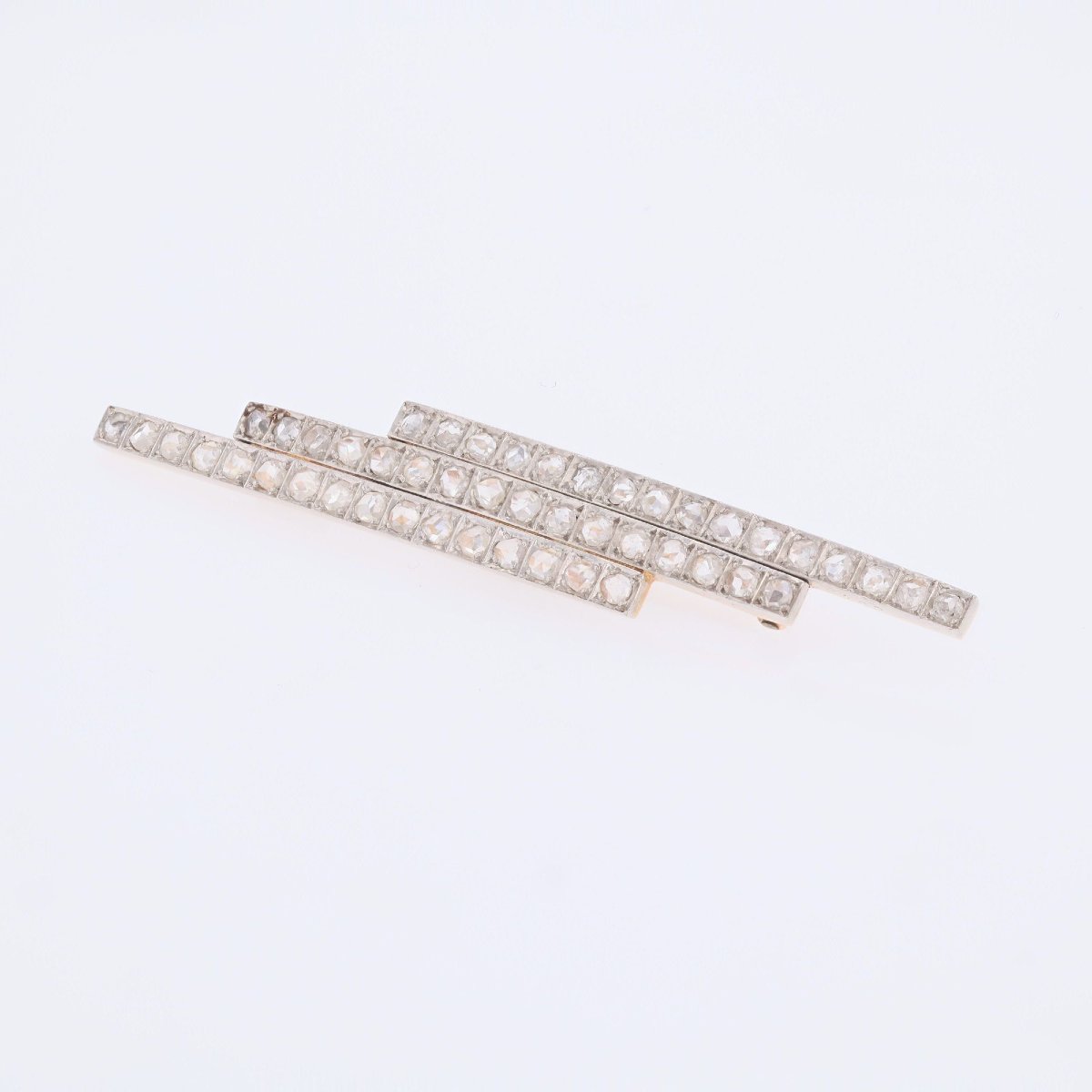 Antique Rose-cut Diamond Lightning Bolt Brooch-photo-4