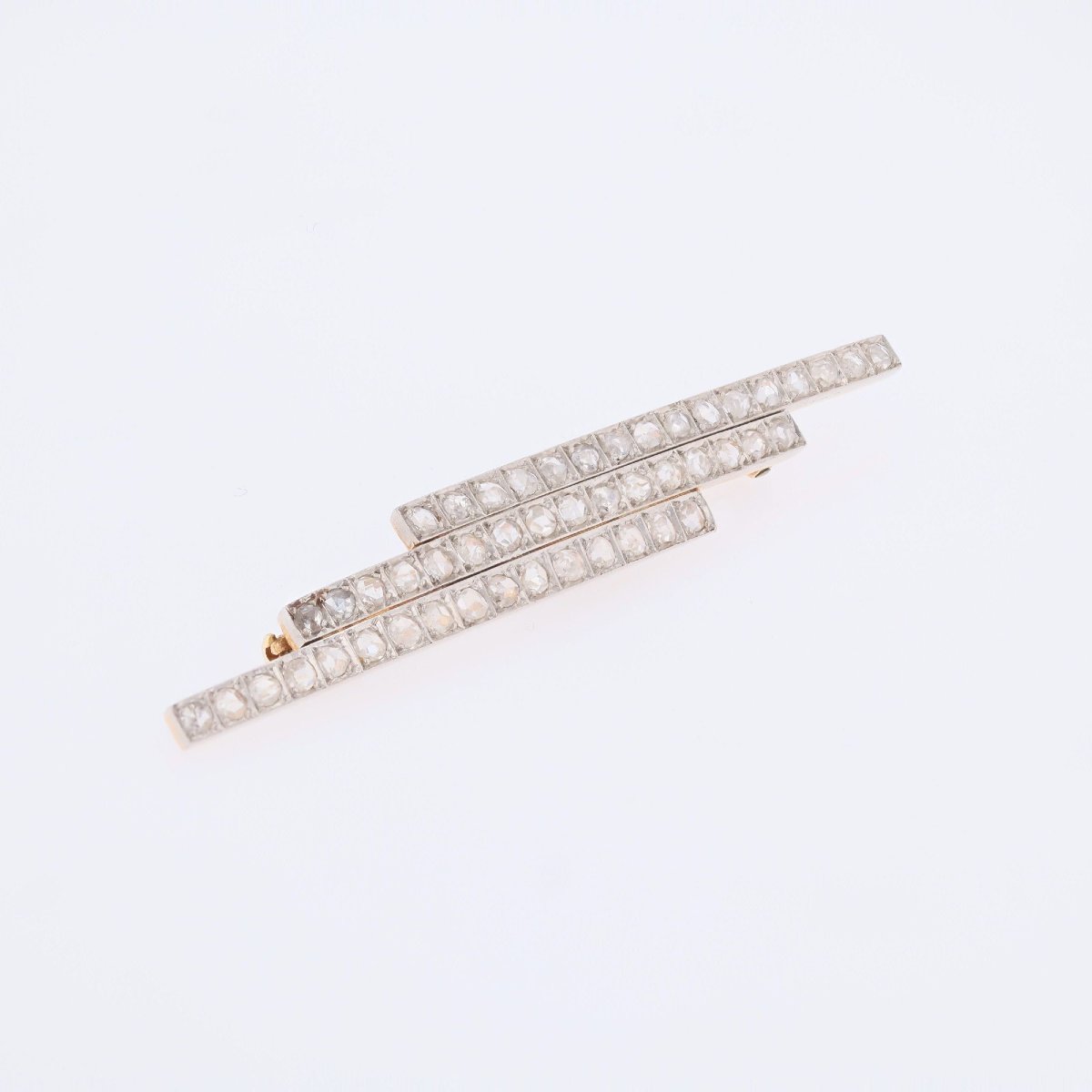 Antique Rose-cut Diamond Lightning Bolt Brooch-photo-1