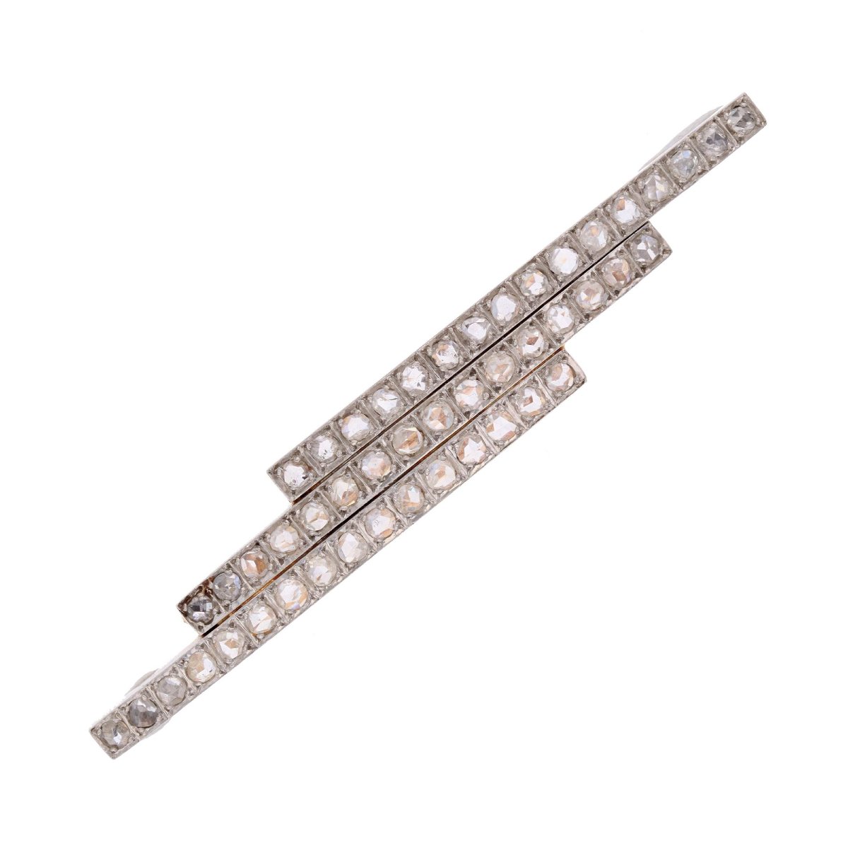 Antique Rose-cut Diamond Lightning Bolt Brooch