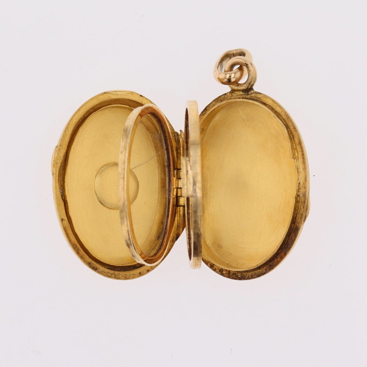 Médaillon ovale or jaune perle fine-photo-4