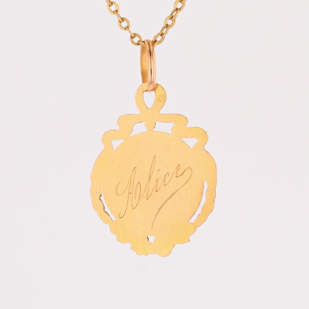 Antique Two-tone Cherub Medal-photo-6