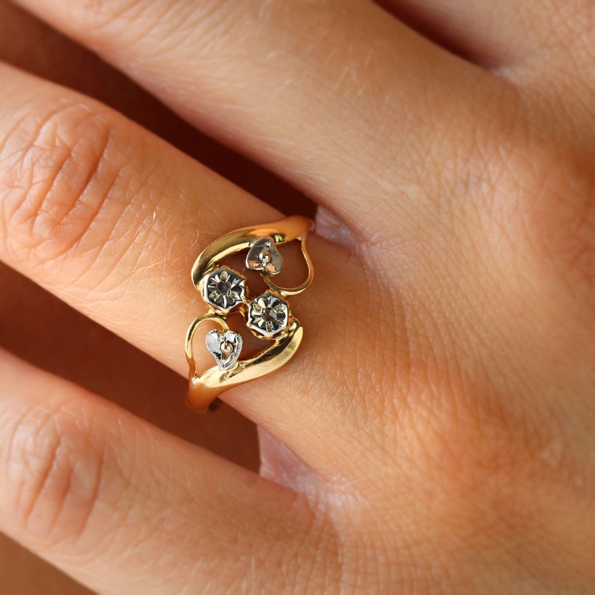 Antique Toi Et Moi Ring With Diamonds-photo-2