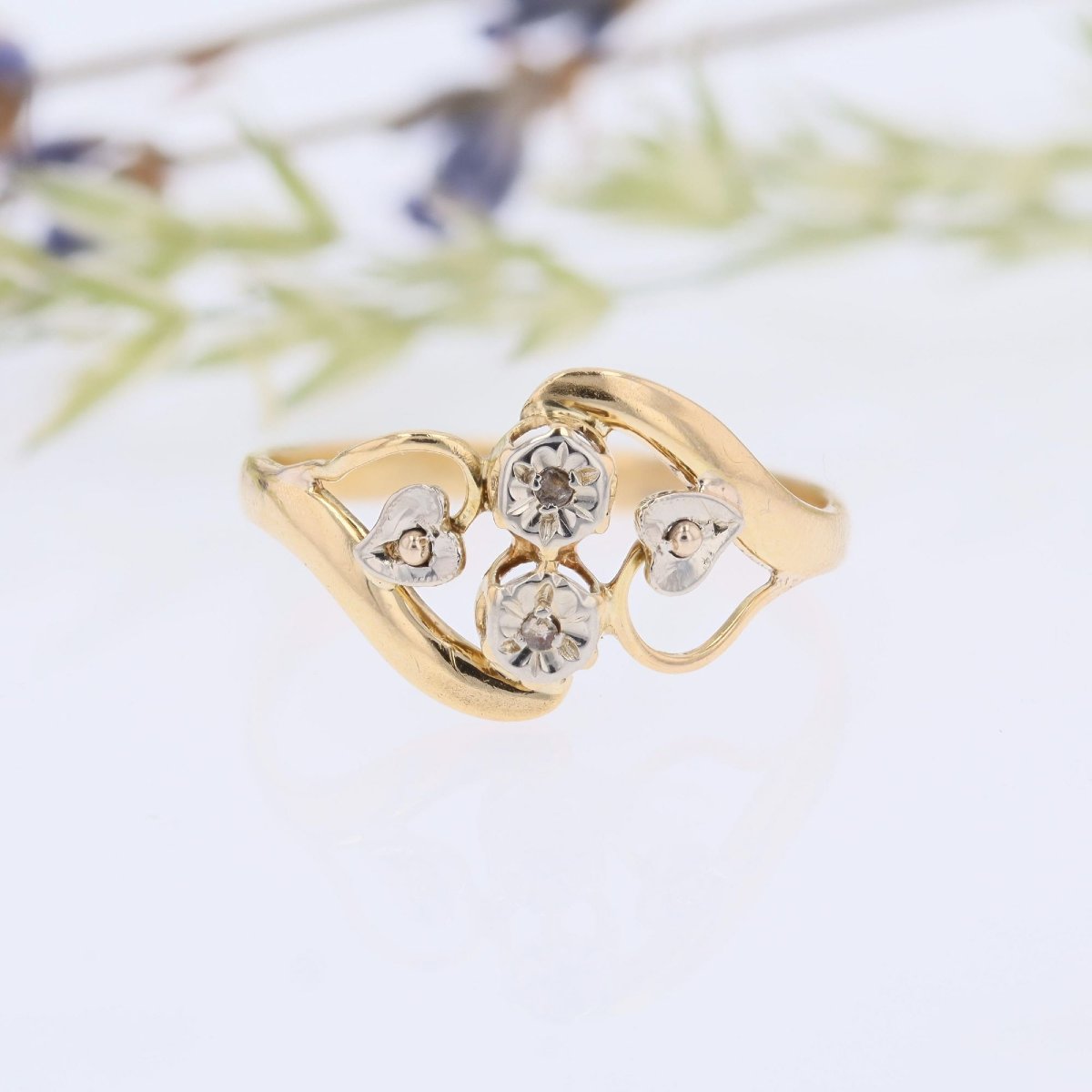 Antique Toi Et Moi Ring With Diamonds-photo-3