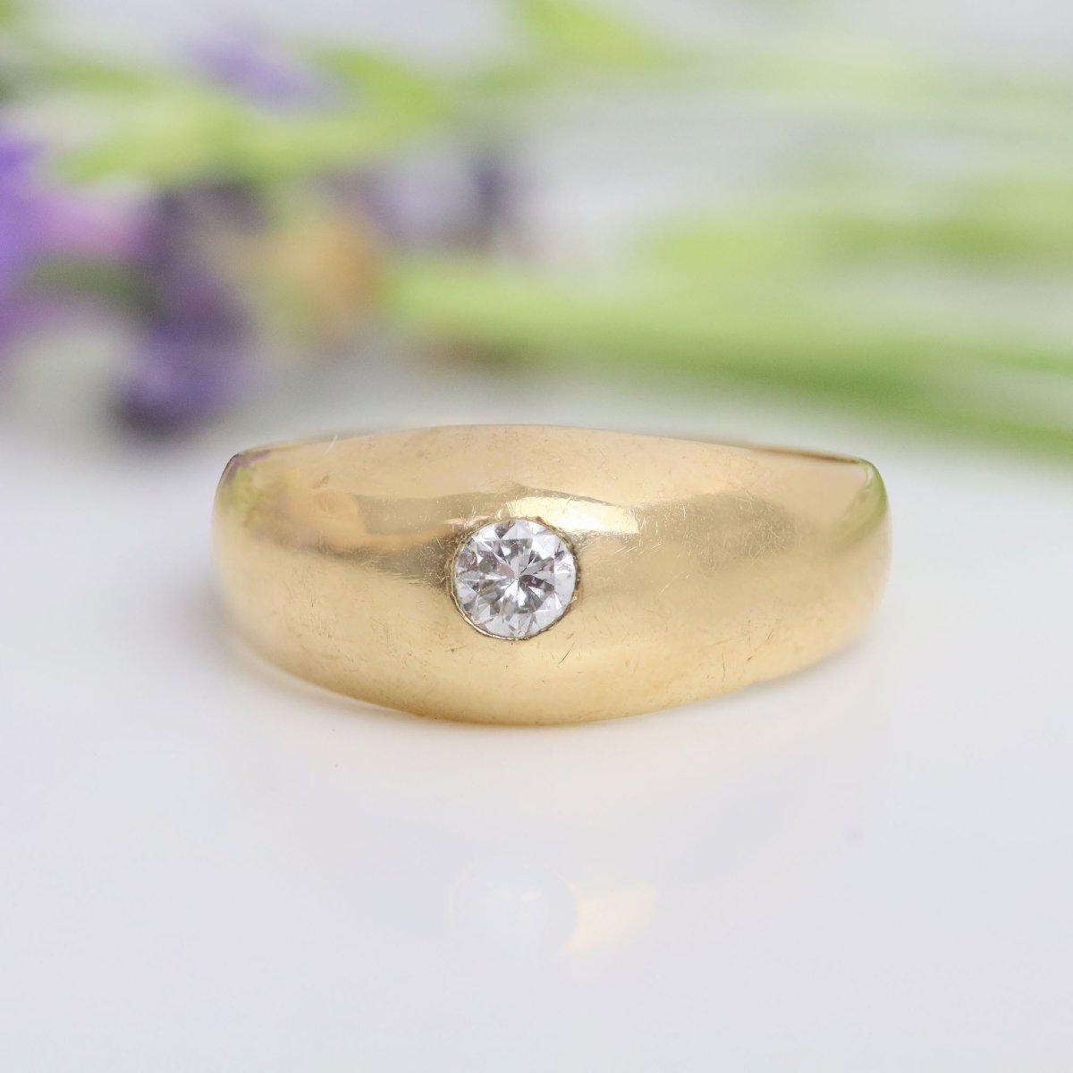 Bague jonc diamant or jaune-photo-4