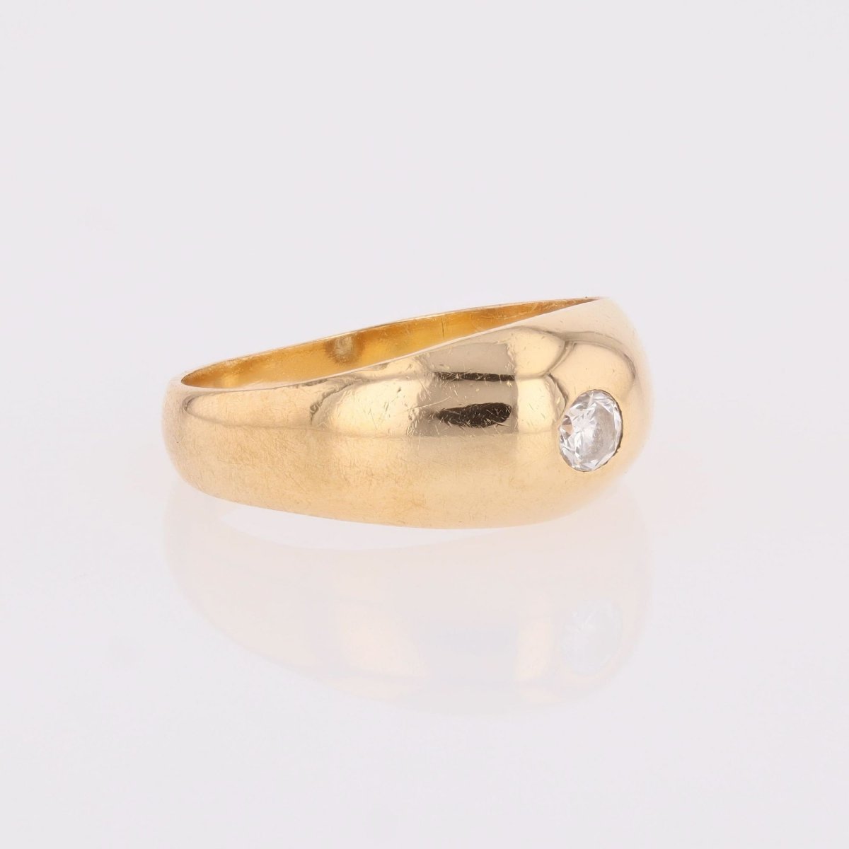 Bague jonc diamant or jaune-photo-4