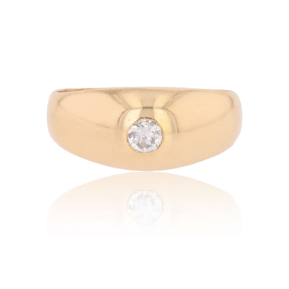 Bague jonc diamant or jaune