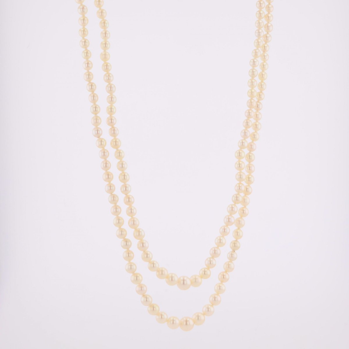 Long collier double rang de perles de culture-photo-4