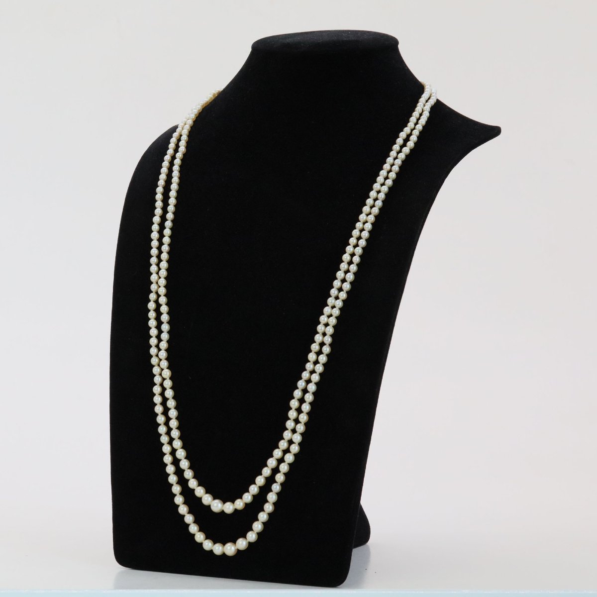 Long collier double rang de perles de culture-photo-3