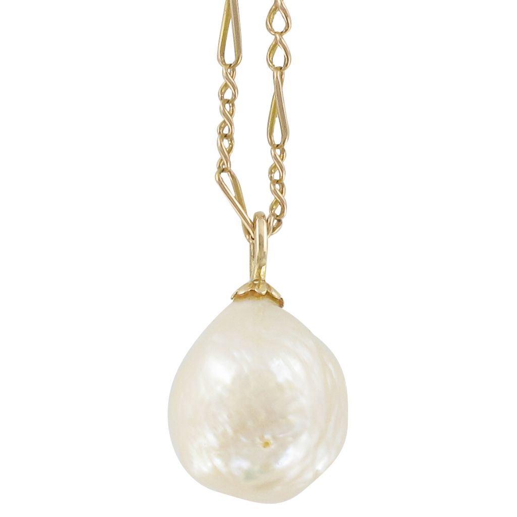 Pendentif Or Et Perle Soufflure