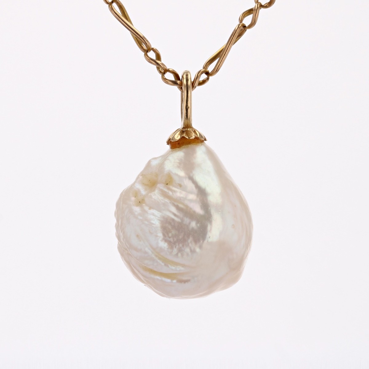 Pendentif Or Et Perle Soufflure-photo-2