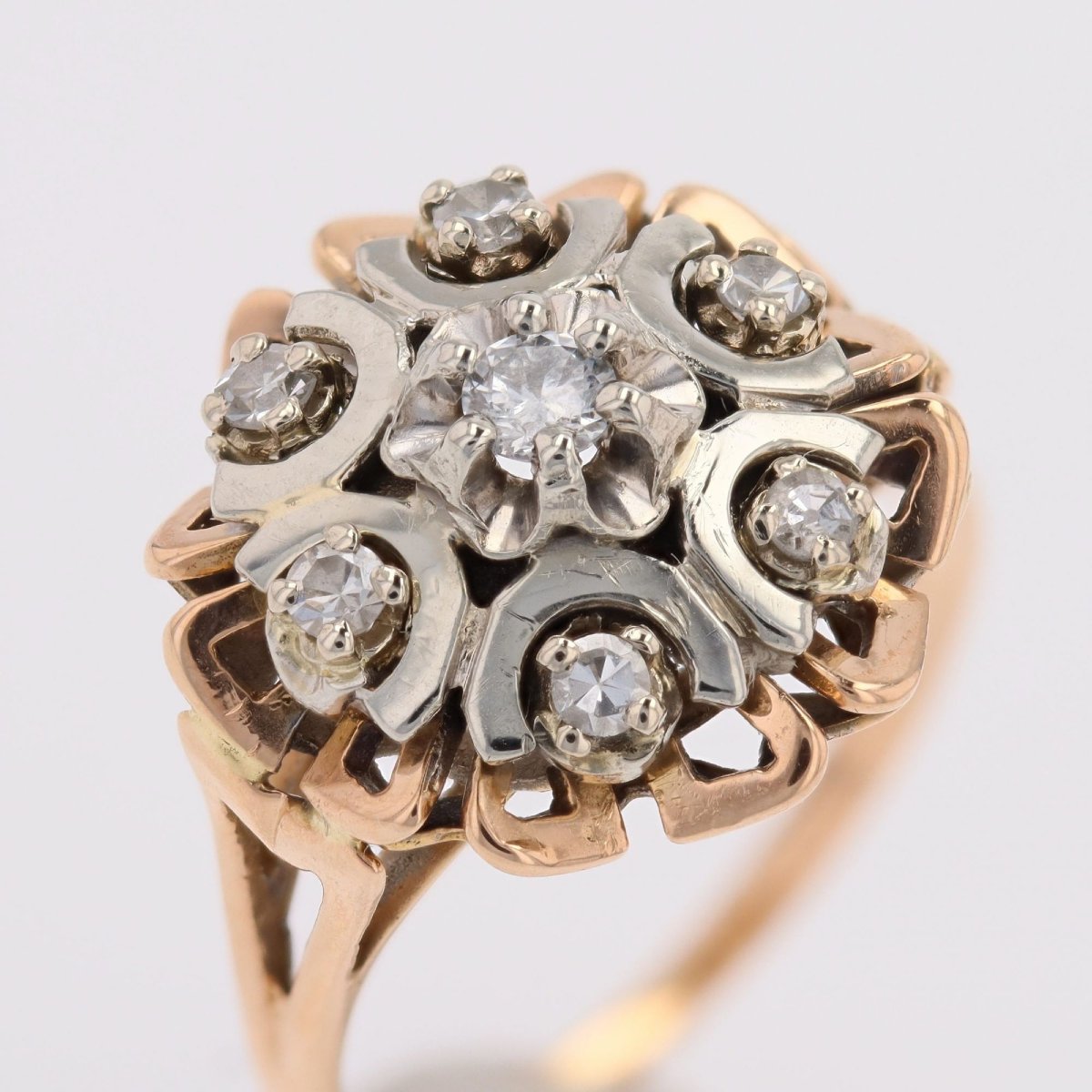 Bague or rose or blanc diamants vintage-photo-5