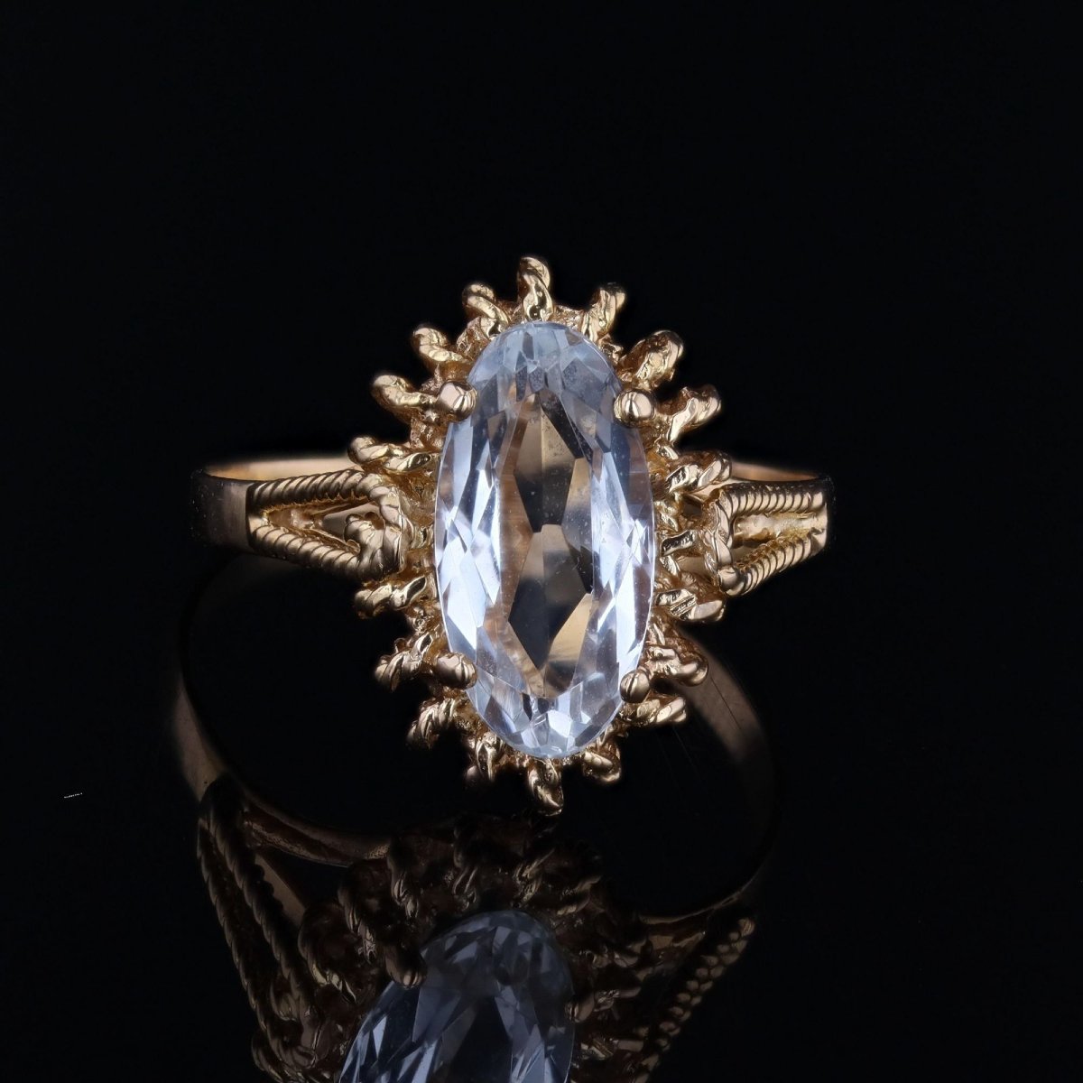 Bague aigue-marine cordelette d'or-photo-1