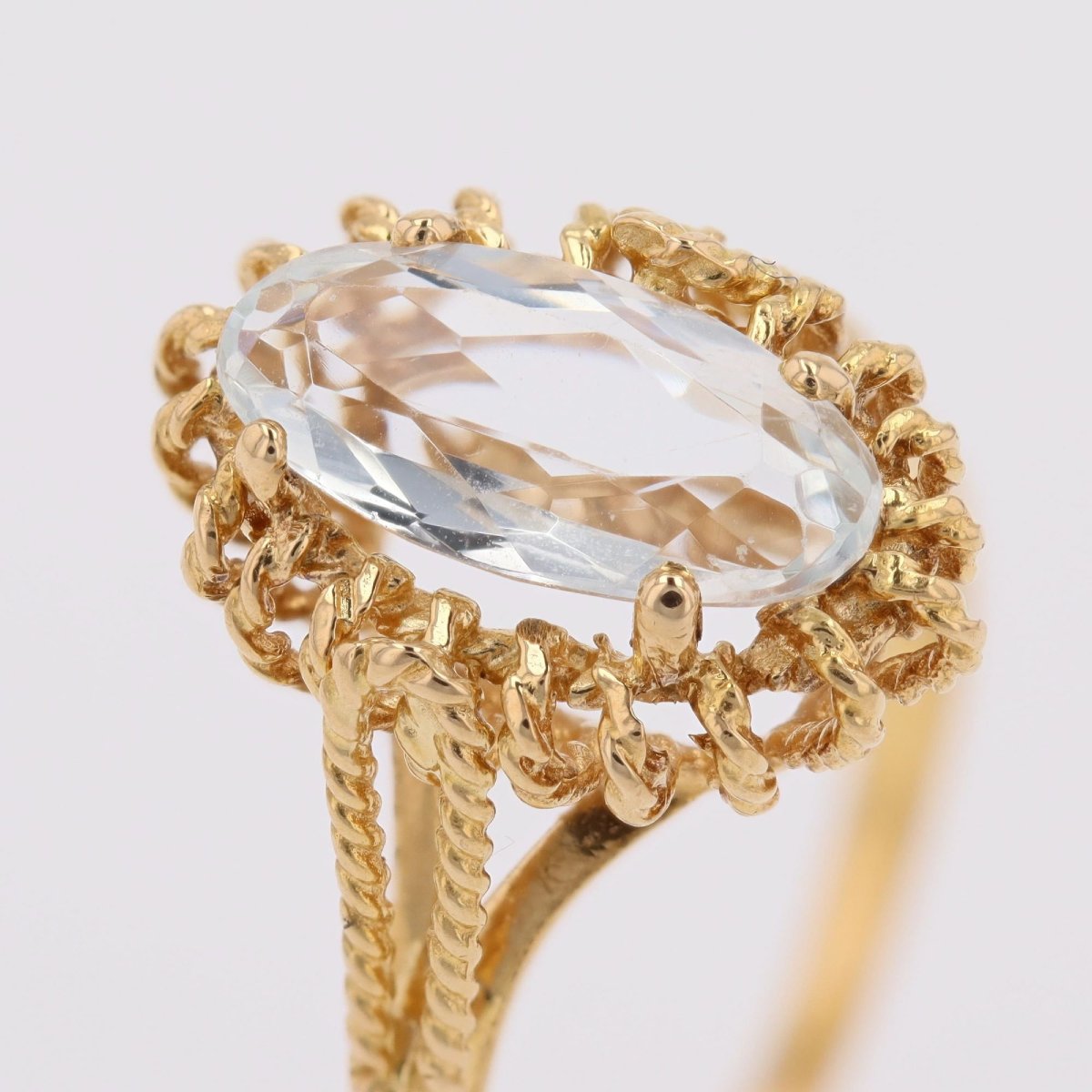 Bague aigue-marine cordelette d'or-photo-5