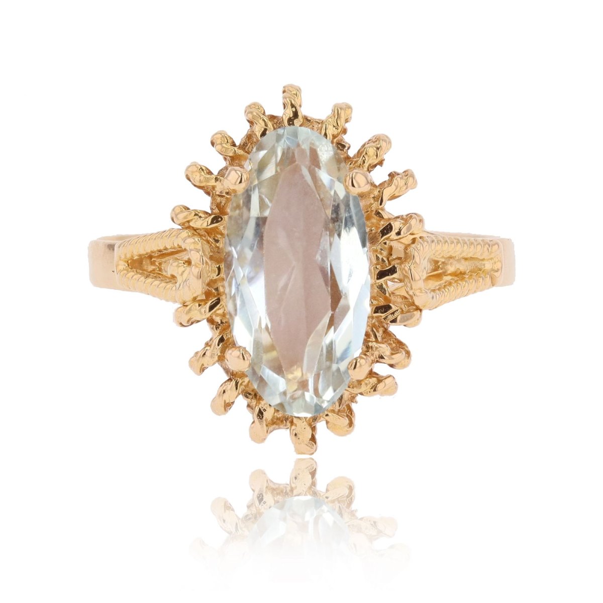 Bague aigue-marine cordelette d'or