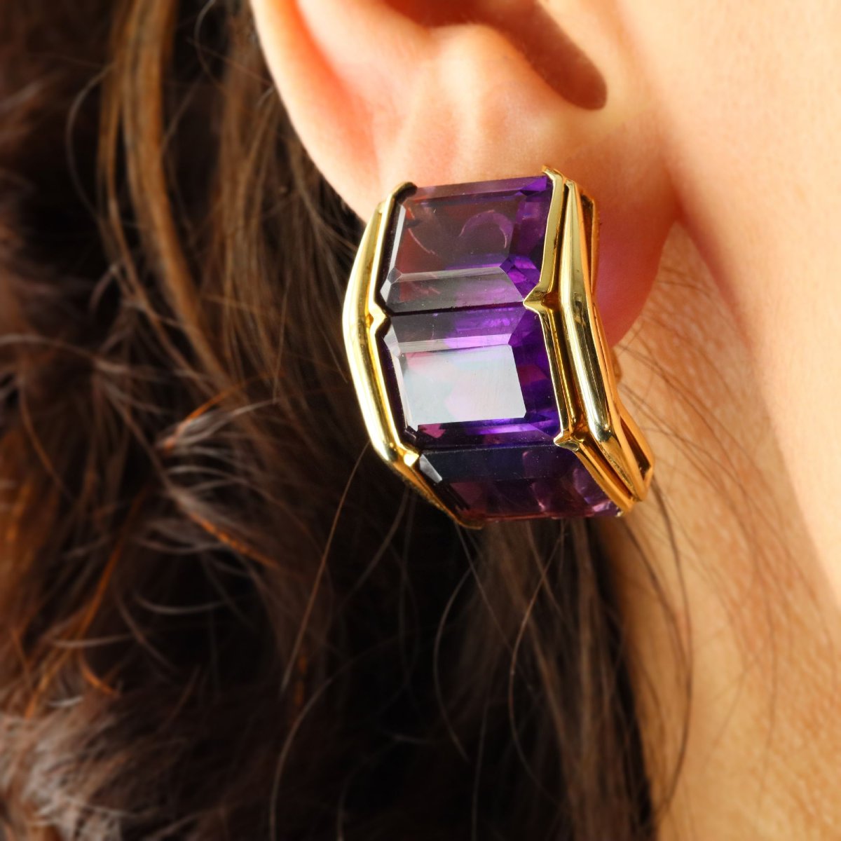 Clips d'oreilles améthystes vintage-photo-4